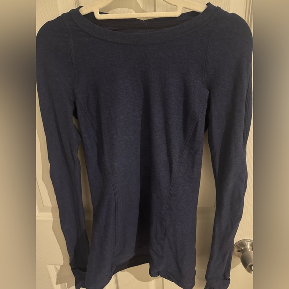 lululemon athletica Heathered Navy Tech Long Sleeve Shirt - Picture 2 of 12
